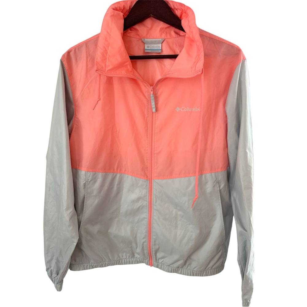 Columbia flash forward water resistant windbreaker jacket Coral Gray Small